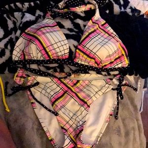 Bathing suit top is a large and Boris a small.